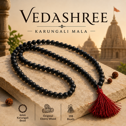 Vedashree Original Karungali Malai 108-Beads Ebony Wood with Govt. Certified